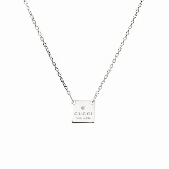 Brand New GUCCI Sterling Silver Square
Logo Necklace - Picture 4 of 8